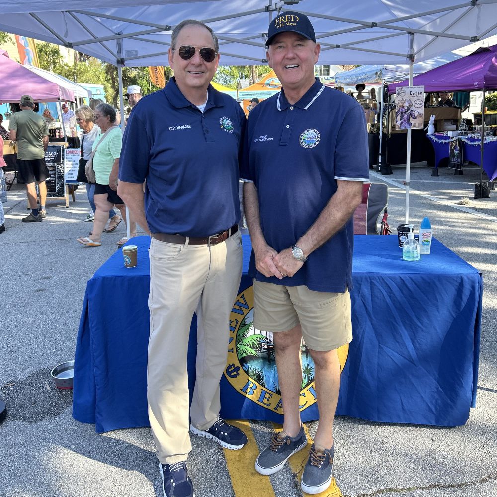 Fred Cleveland with Kevin Cowper at the NSB Farmers Market