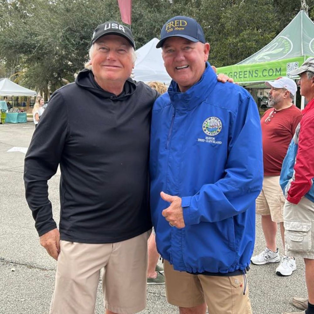 Fred Cleveland with Walt at the NSB Farmers Market