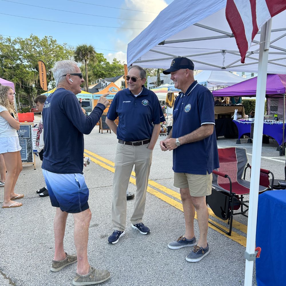 Fred Cleveland with Jon and Kevin at the NSB Farmers Market