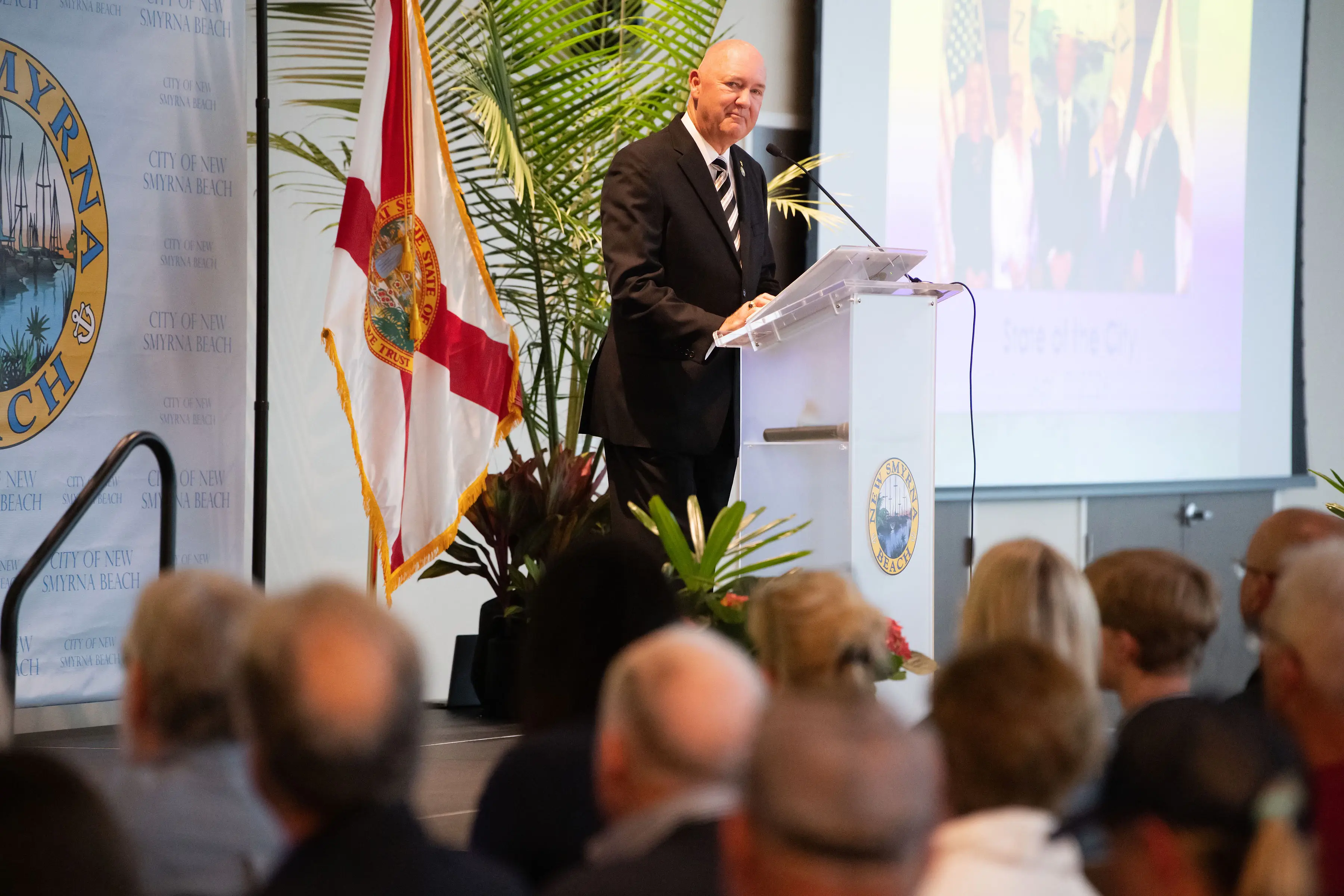 Mayor Fred Cleveland delivering the 2026 State of the City address